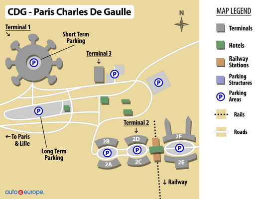 Mapa de CDG en Paris