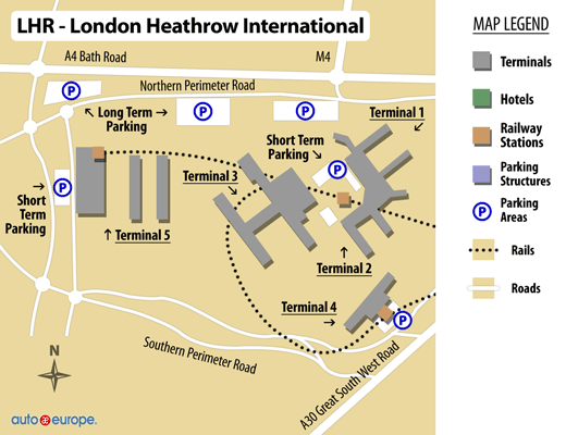 Mapa del aeropuerto de Londres-Heathrow