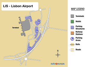 Mapa del Aeropuerto de Lisboa Portela