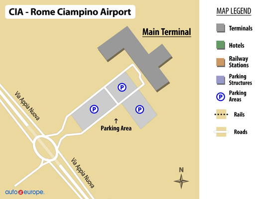 Mapa del aeropuerto de Roma Ciampino