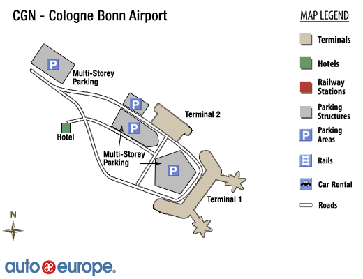 Mapa del Aeropuerto de Colonia-Bonn