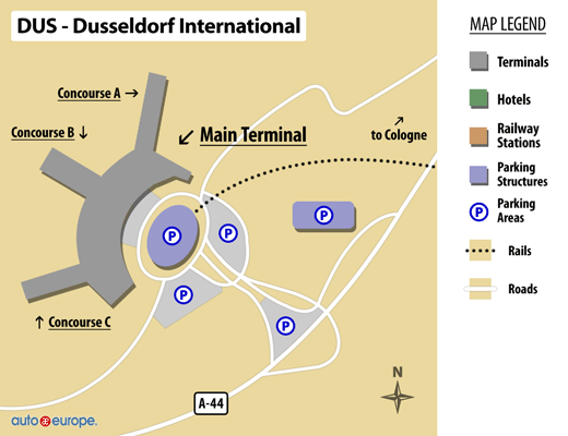 Mapa del aeropuerto de Dusseldorf