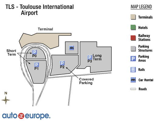 Mapa del Aeropuerto Blagnac de Toulouse