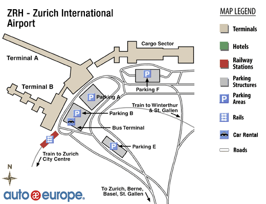 Mapa del Aeropuerto de Zurich