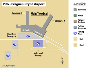 Mapa del aeropuerto de Praga Vaclav Havel